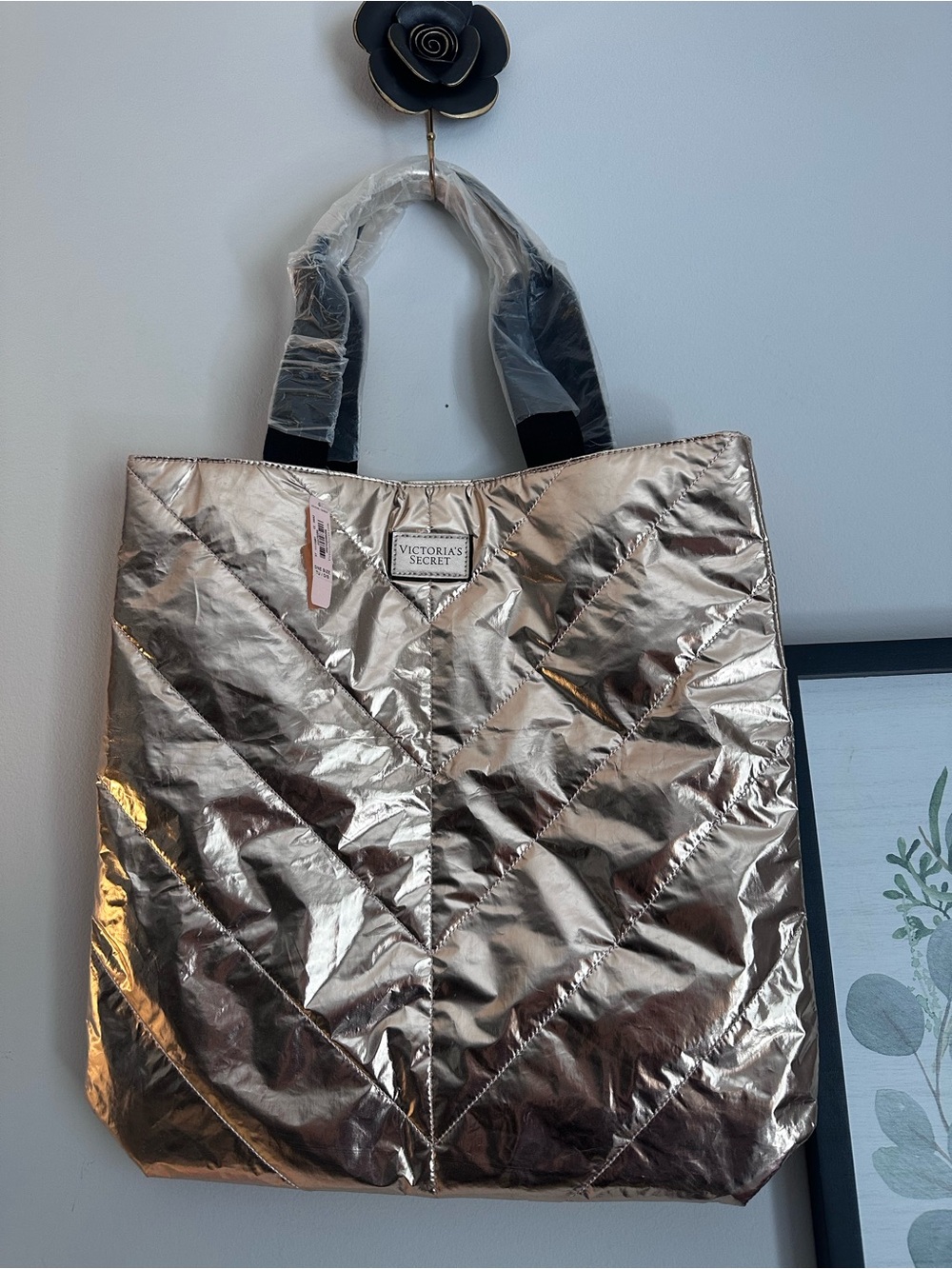 Victoria’s Secret Metallic Tote Bag with Beauty Bundle (10 items total) - Picture 2 of 5
